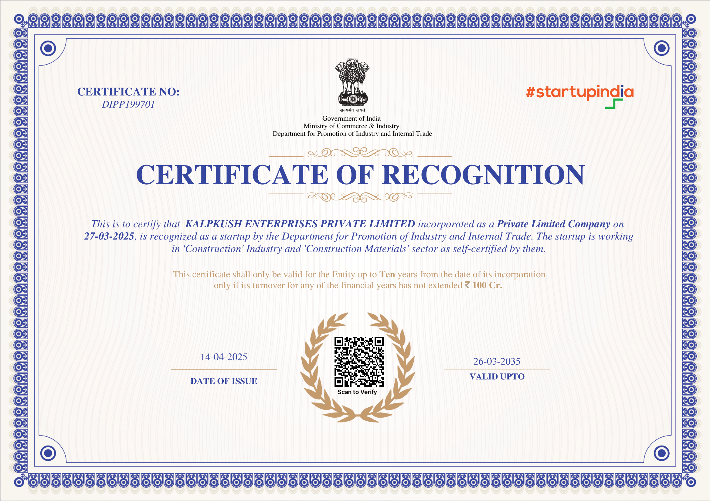 Certificate
